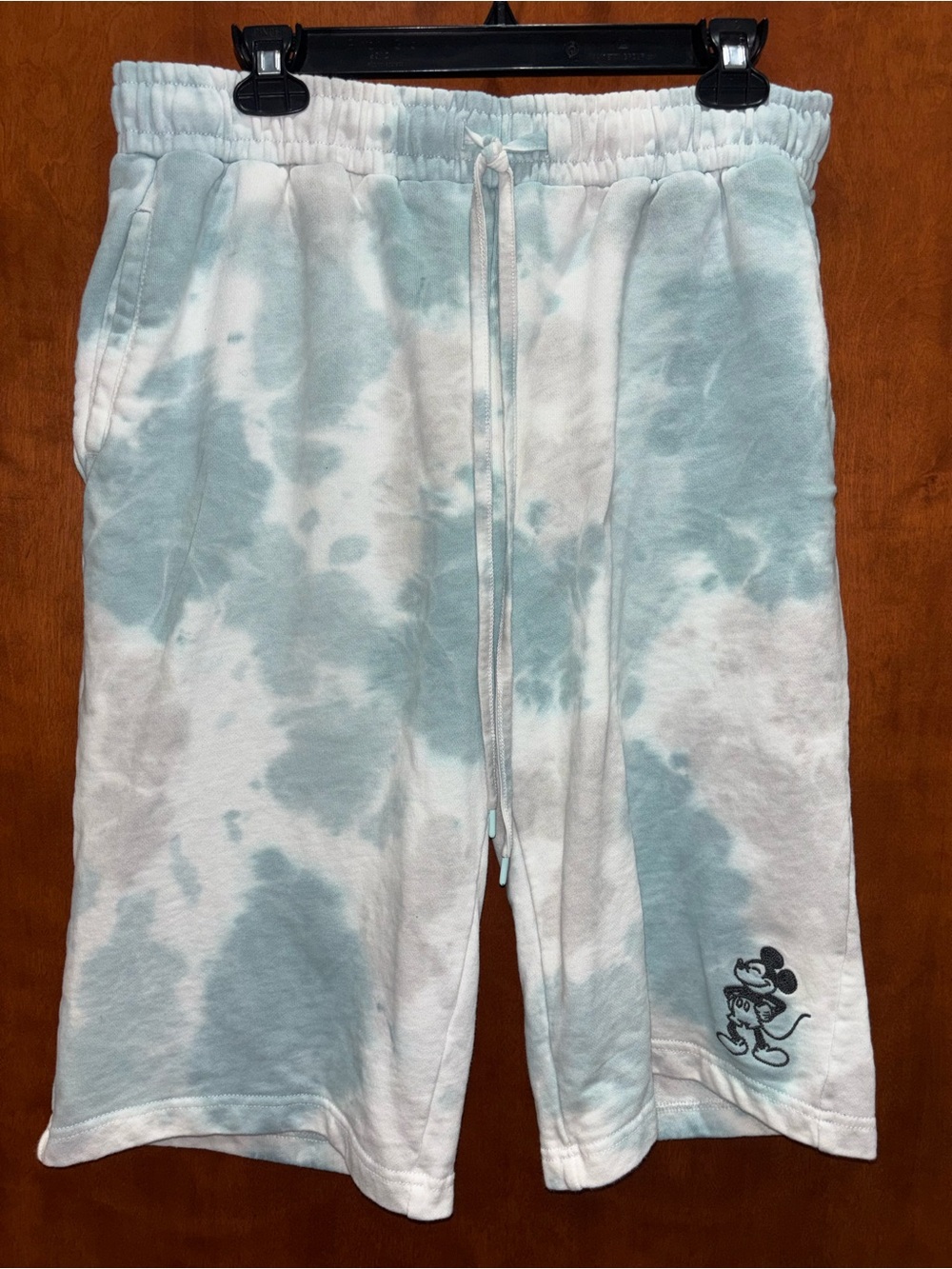Disney Tie-Dye Lounge Shorts with Mickey - Light Blue & White